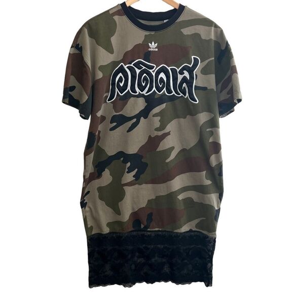 NEW! Adidas Originals Camo Lace Shirt Dress Women’s Size Small (H59016) #B57 - Picture 9 of 15